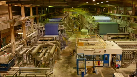Paper factory overview Stock Footage 293786469