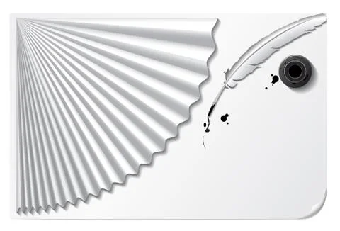 Paper fan pen Stock Illustration