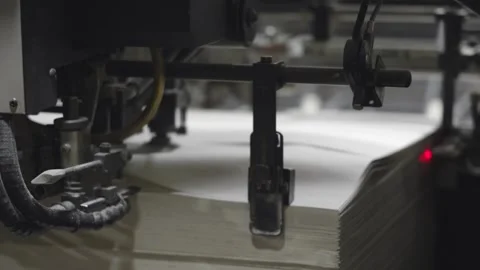 Paper Feed Printing Press Video stock 249524195