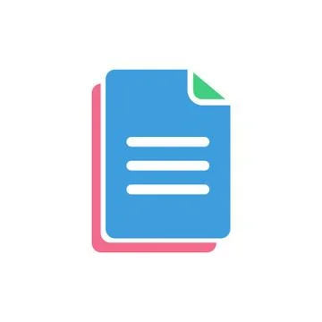 Paper File icon, modern flat design color sign vector Stock Illustration