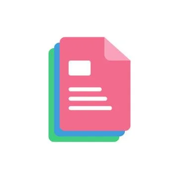 Paper File icon, modern flat design color sign vector 스톡 일러스트