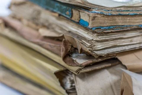 Paper files in folder old documents or old letter Foto stock