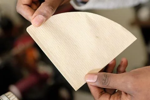 Paper filter before folding Stock Photos