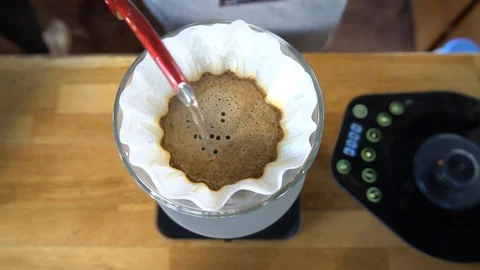 Paper Filter With Ground Coffee. Stock Footage 105875193