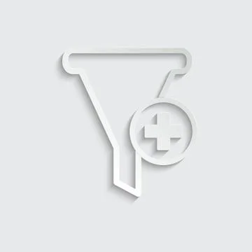 Paper filter icon - black vector sign Stock Illustration