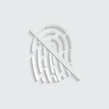 Paper fingerprint icon vector.  Identification scannings of a fingerprint Stock Illustration