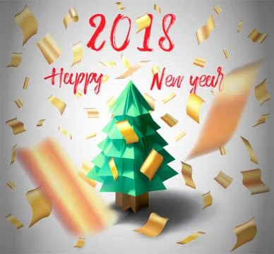 Paper fir-tree Stock Illustration