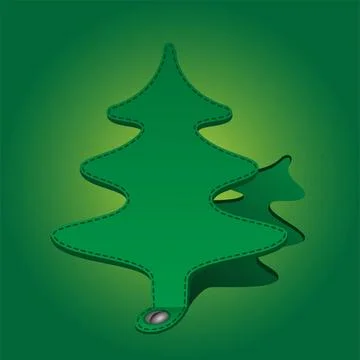 Paper fir-tree Tree layout of the paper on a green background Copyright: x... Stock Photos