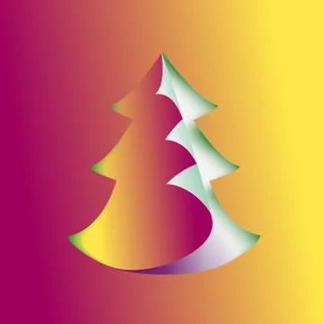 Paper fir tree. vector Illustrazione stock