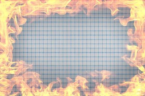 Paper with fire flames Foto stock