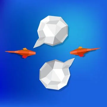 Paper fish speech bubbles Stock Illustration