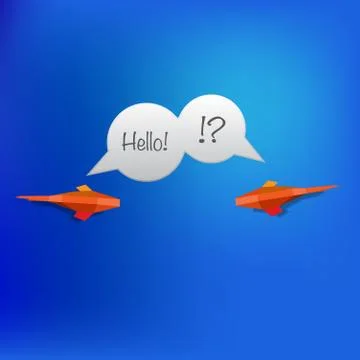 Paper fish speech Stock Illustration