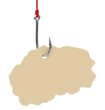 Paper on a fishhook Stock Illustration