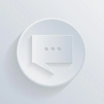 Paper flat circle icon, cloud of speaking dialogue Stock Illustration