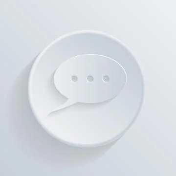 Paper flat circle icon, cloud of speaking dialogue Stock Illustration