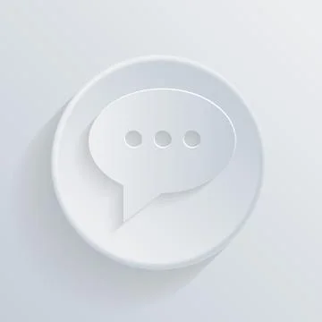 Paper flat circle icon, cloud of speaking dialogue Stock Illustration