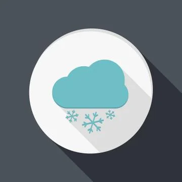 Paper flat icon, cloud snow Illustrazione stock