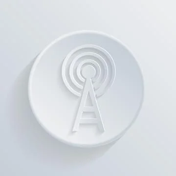 Paper flat icon with a shadow,tower of the wi fi Stock Illustration