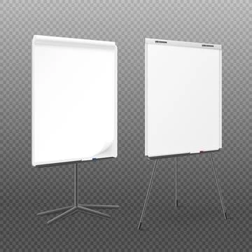 Paper flip chart set with blank space for text, realistic vector illustration Stock Illustration