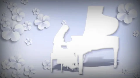 Paper Flower Piano Stock Footage 33688748