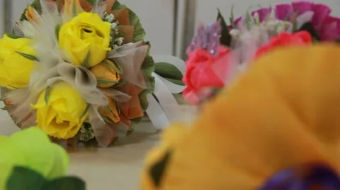 Paper flowers bouquets 스톡 동영상 49761497