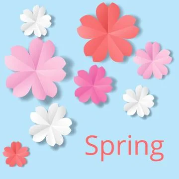 Paper flowers Stock Illustration