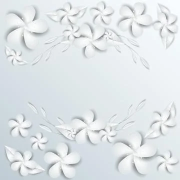 Paper flowers Set isolated Vector illustration. Stock Illustration