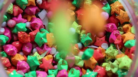 Paper flowers in vases Stock Footage 78321540