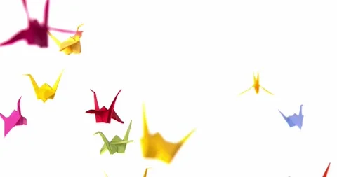 Paper flying birds Stock Footage 132908685