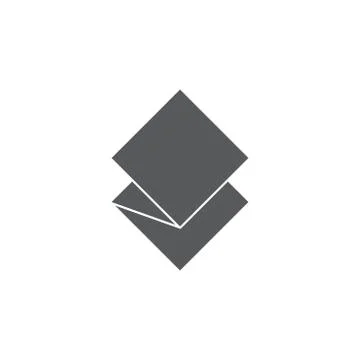 Paper fold flat simple 3d logo vector Stock Illustration