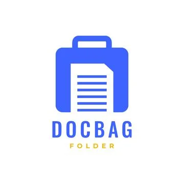 Paper folder with bag document modern business flat colored simple logo des.. Illustrazione stock