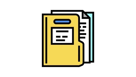 Paper folder color icon animation Stock Footage 224413084