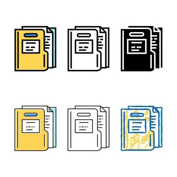Paper folder color icon vector multistyle Stock Illustration