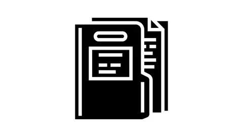 Paper folder glyph icon animation Stock Footage 222782194