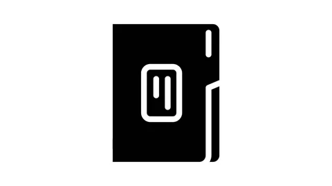Paper folder glyph icon animation Stock Footage 227095961