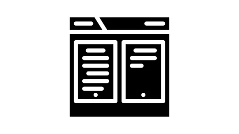 Paper folder glyph icon animation Stock Footage 326747428
