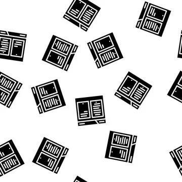 Paper folder glyph vector seamless pattern Stock Illustration
