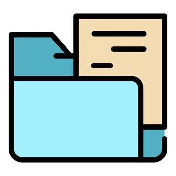 Paper folder icon color outline vector 스톡 일러스트