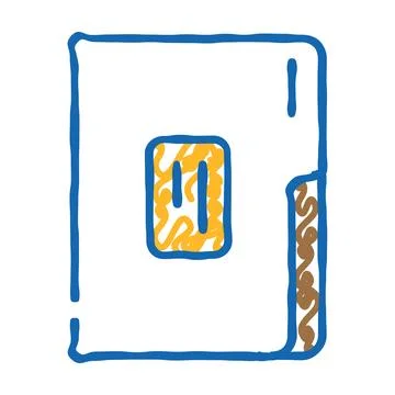 Paper folder icon doodle illustration Stock Illustration