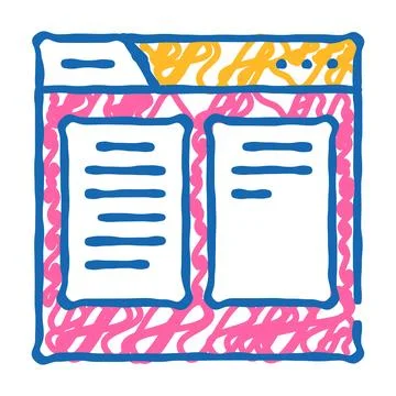 Paper folder icon doodle illustration Stockillustratie