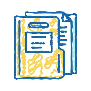 Paper folder icon doodle illustration Stock Illustration