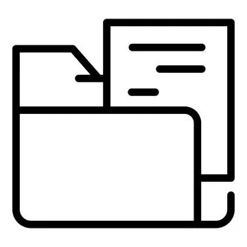 Paper folder icon, outline style 스톡 일러스트