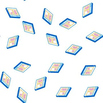 Paper folder isometric icon seamless pattern Illustrazione stock