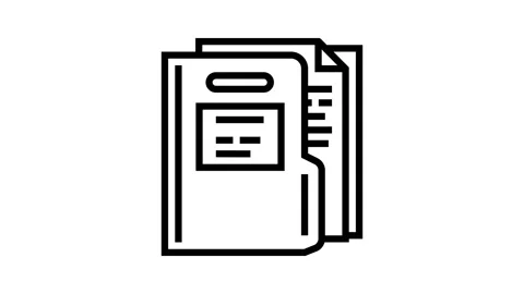 Paper folder line icon animation Stock Footage 224255176