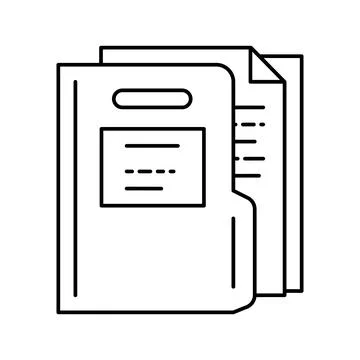 Paper folder line icon vector illustration イラスト素材