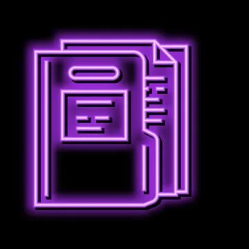 Paper folder neon glow icon illustration Stock Illustration
