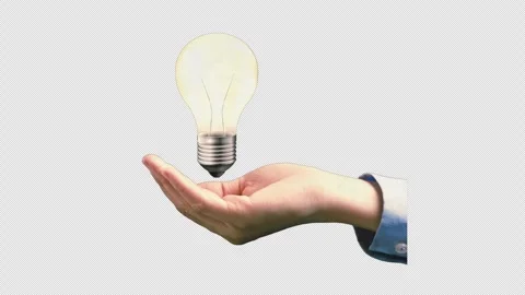 Paper folding Bulb in hand Cutout crumpled Collage Motion Graphics Style Stock Footage 294697745