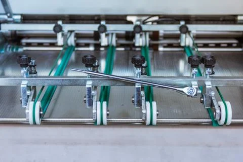 Paper Folding Machine Transfer Wheels Rollers Engineering Machinery Print Pro Stock Photos