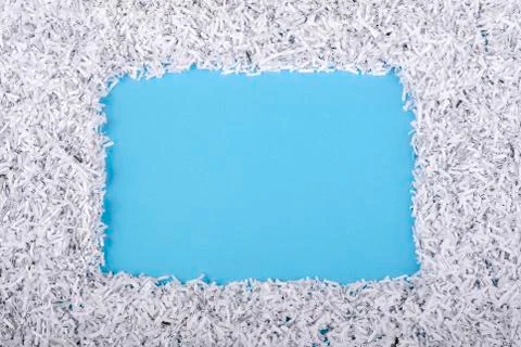 Paper frame on blue Stock Photos