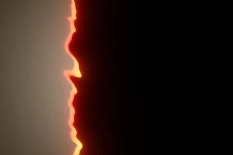 Paper frame magic fire burning on black background 3d rendering Stock Illustration